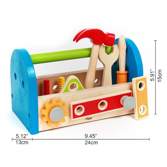Hape Fix It Kid's Wooden Tool Box Play Set